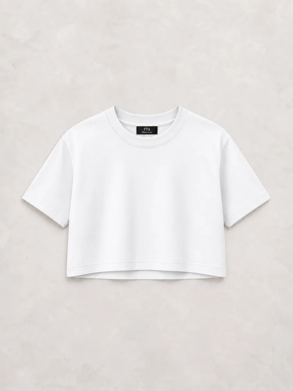 Crop Top Semi Over Mujer Premium 280 g – Blanco